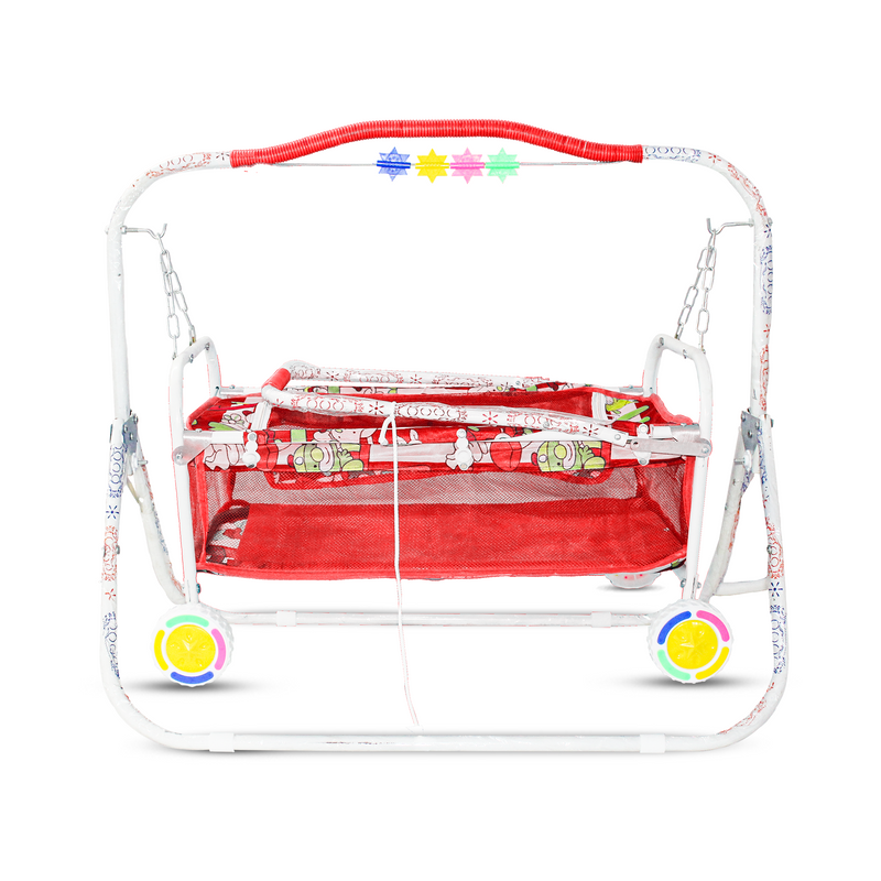 New Cradle Heavy Metal Body Frame With New Born Baby (0-12)months  (Red)